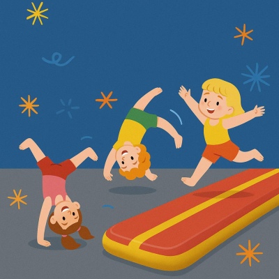 어린이를 위한 6-9세 아크로바틱. 초보자