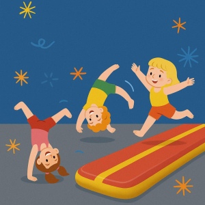 어린이를 위한 6-9세 아크로바틱. 초보자