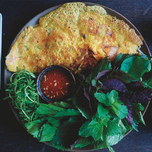 돼지고기와 새우 전통적인 남부 스타일 팬케이크